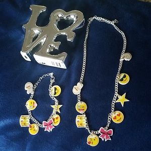 Emoji necklace and bracelet